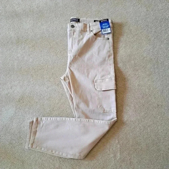 ❤️ Buffalo David Bitton High Rise Skinny Cargo Pants Becky Jeans Size Tan/Beig - Picture 1 of 10